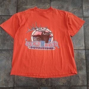 Vintage 90s Elk's Path Outfitters Men's XL Animal Nature Single Stitch T Shirt